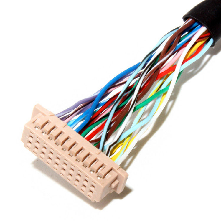El conjunto de cable LVDS con un tono de 1,0 mm y 32AWG, utilizando el conector LCD  DF13-20DS-1.25C