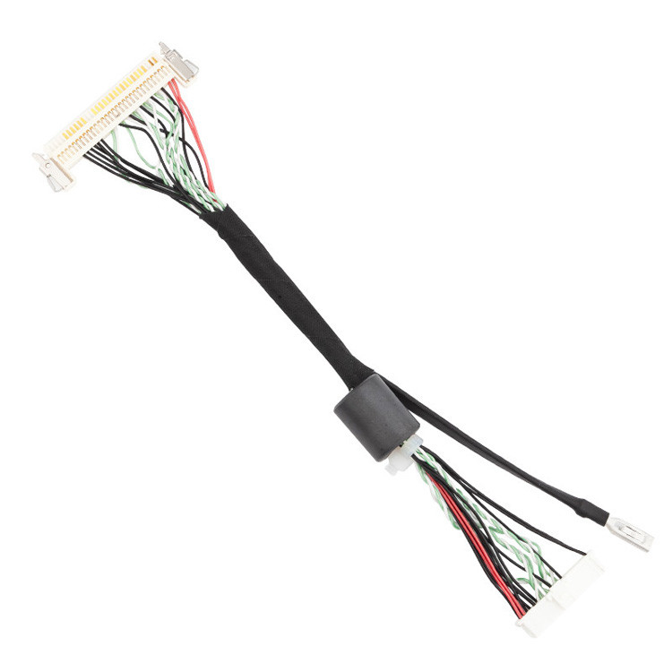 El conjunto de arneses LVDS se extiende desde JAE FI-X30HL hasta Molex 501189-4010-40P