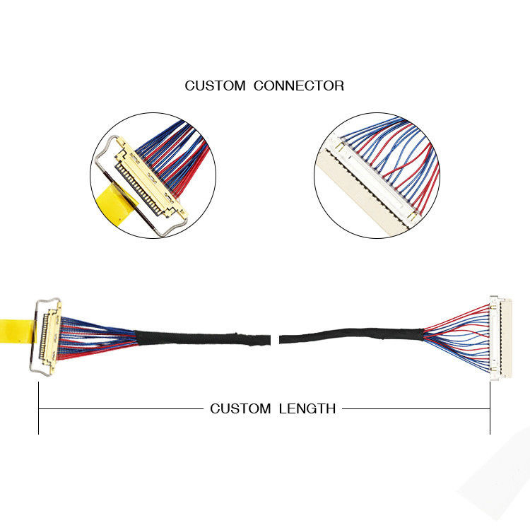 0.5mm Pitch 20453-220t-03 Lvds Cable Assembly Df19g-20s hasta I-Pex ISO14001