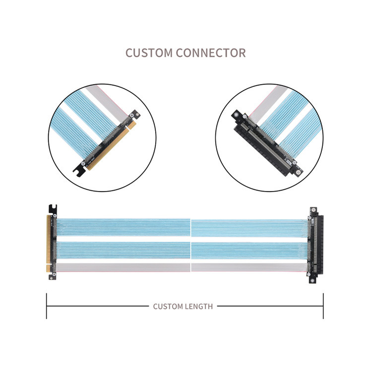 PCB Cable coaxial extremadamente fino PCIE gráficos de computadora tarjetas gráficas cable de adaptación de extensión