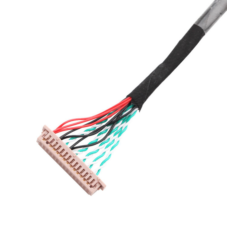 OEM/ODM 30 pin LVDS cable de ensamblaje WL1258h-20P a  DF13-2 Lvds conector de pantalla