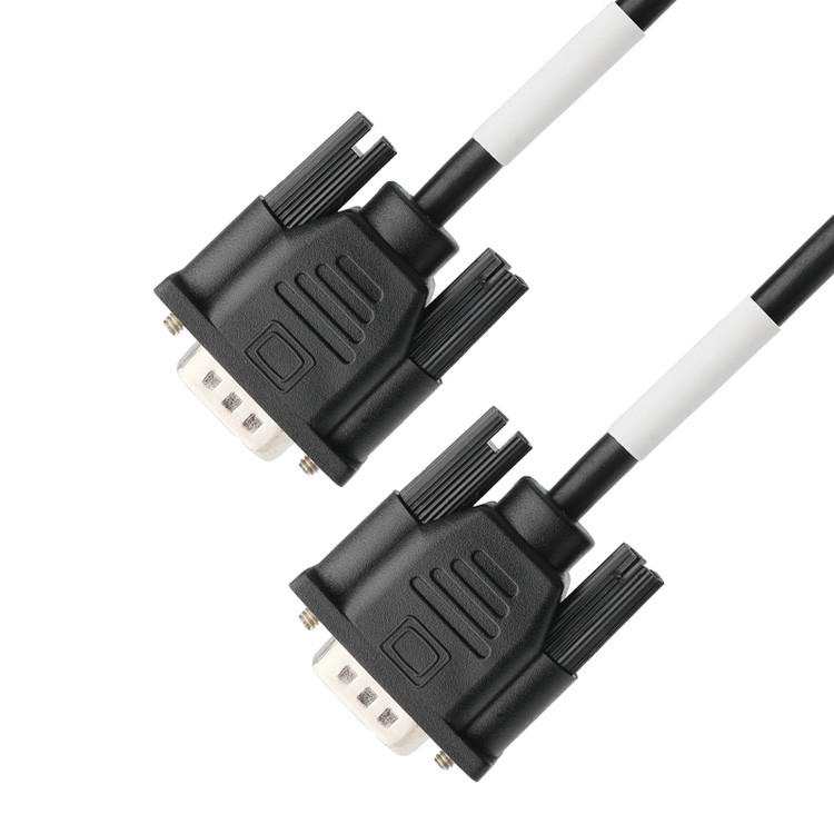 Conector masculino D-SUB-9Pin con tipo de soldadura, núcleo de caucho blanco y carcasa recubierta de níquel para conector femenino D-SUB-9Pin