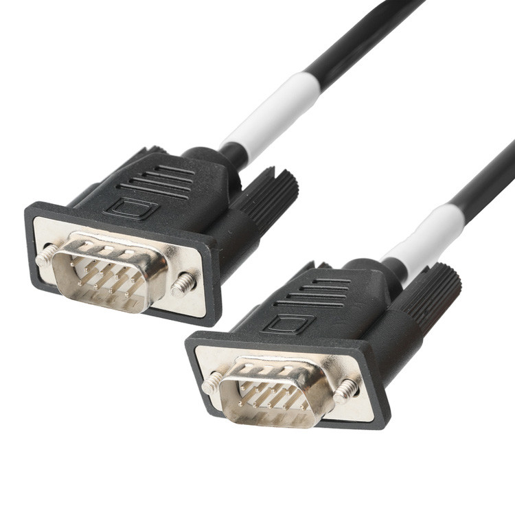 Conector masculino D-SUB-9Pin con tipo de soldadura, núcleo de caucho blanco y carcasa recubierta de níquel para conector femenino D-SUB-9Pin
