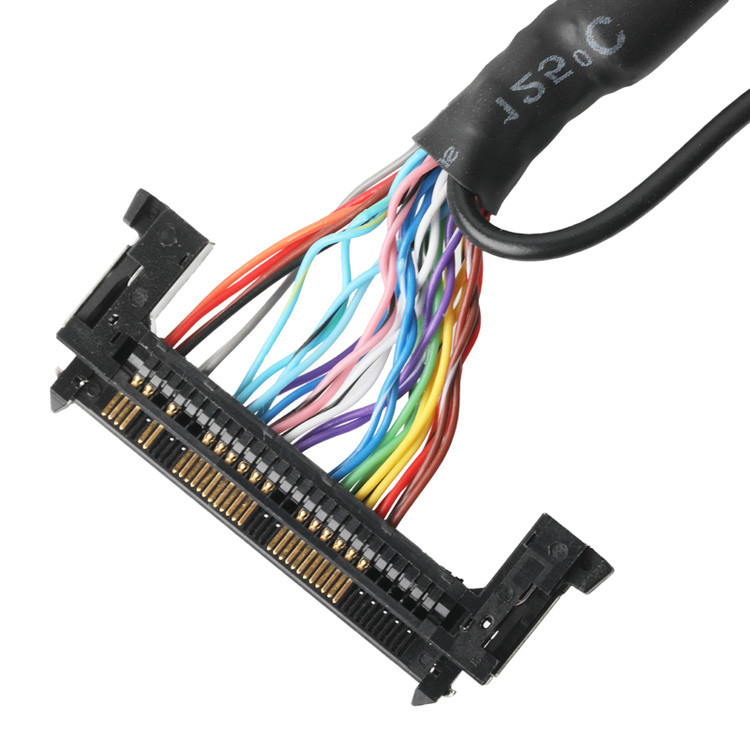 OEM/ODM El conjunto de cable LVDS desde JAE FI-RE51HL 51 pin a HD-SUB 26 pin Solder masculino UL 1007 20AWG cable