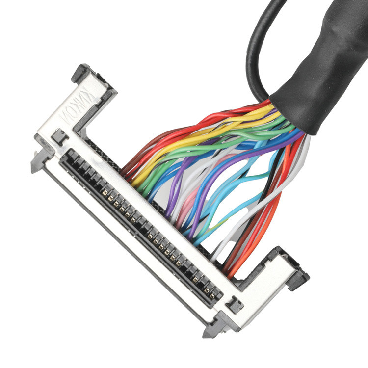 OEM/ODM El conjunto de cable LVDS desde JAE FI-RE51HL 51 pin a HD-SUB 26 pin Solder masculino UL 1007 20AWG cable