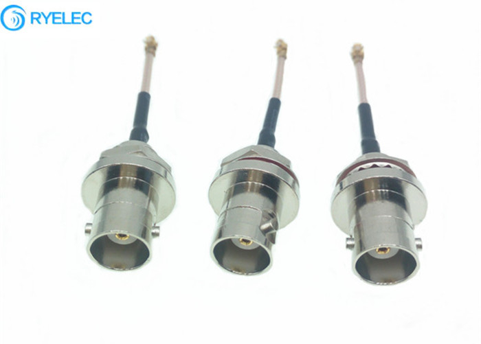 Cable de RF de ensamblaje impermeable IP67 BNC mujer trasera blukhead a IPX UFL RG178 cable de cola de cuchillo de cobre chapeado
