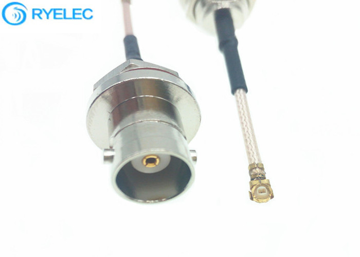 Cable de RF de ensamblaje impermeable IP67 BNC mujer trasera blukhead a IPX UFL RG178 cable de cola de cuchillo de cobre chapeado