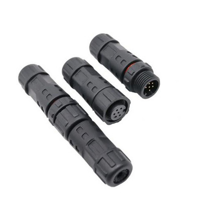 M12 3 pines de conector circular impermeable de cable femenino recto moldeado para pantalla LVDS OEM/ODM