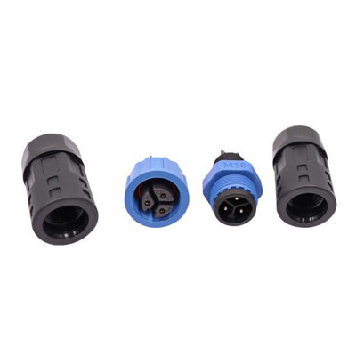 M15 Conector circular industrial de 2 pines y 3 pines con ensamblaje de tipo soldadura y clasificación de impermeabilidad IP67