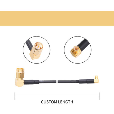 Enchufe masculino del RA MMCX al MONTAJE de CABLE COAXIAL del RF del enchufe masculino del Ra SMA con HeatShrink