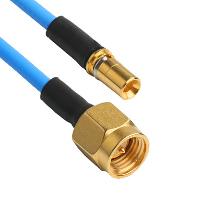 ROHS Bajo PIM Flex TFT-5G-402 RF Cable coaxial doble blindaje con chaqueta azul FEP OEM / ODM