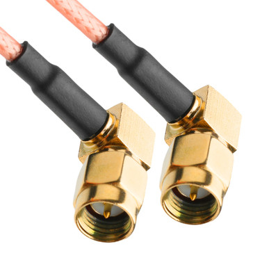 Conectores coaxial RF ROHS RG316 Cable RA SMA Enchufe conector de cable de enchufe en ángulo derecho