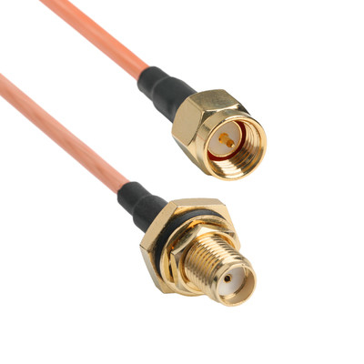Contacto de oro RG316 Cable coaxial SMA macho conexión recta a SMA mujer conector de mamparo