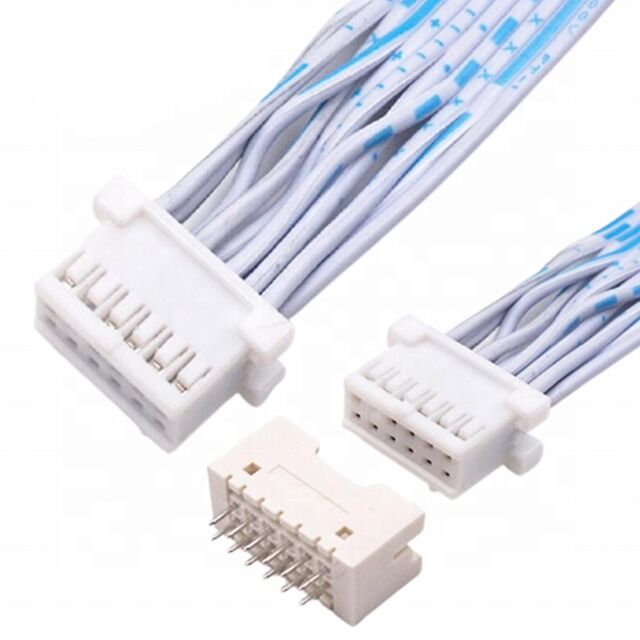 Arnés de alambre personalizado JST Cable de cinta plana con tono de 2,54 mm 12 pines fila doble para aplicaciones electrónicas