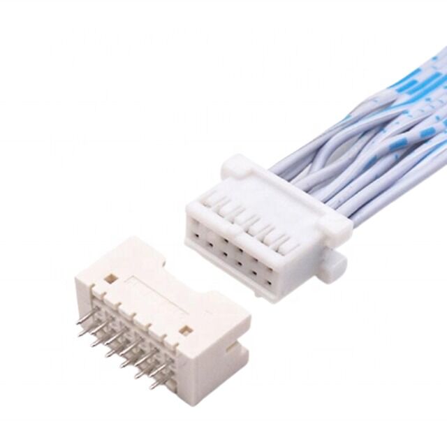 Arnés de alambre personalizado JST Cable de cinta plana con tono de 2,54 mm 12 pines fila doble para aplicaciones electrónicas