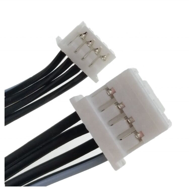 Arnés de alambre personalizado con cable de conector JST de altura 2.0 y cable de cinta plana 4Pin 24AWG de 300 mm de longitud