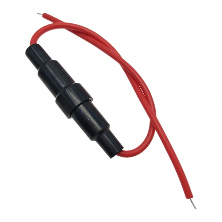 Portafusibles en línea de 5x20mm con cable 22AWG y clasificación de 250V para aplicaciones automotrices y marinas