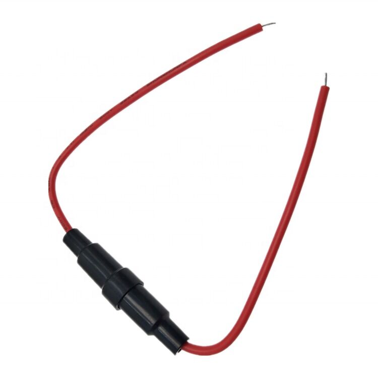 Portafusibles en línea de 5x20mm con cable 22AWG y clasificación de 250V para aplicaciones automotrices y marinas
