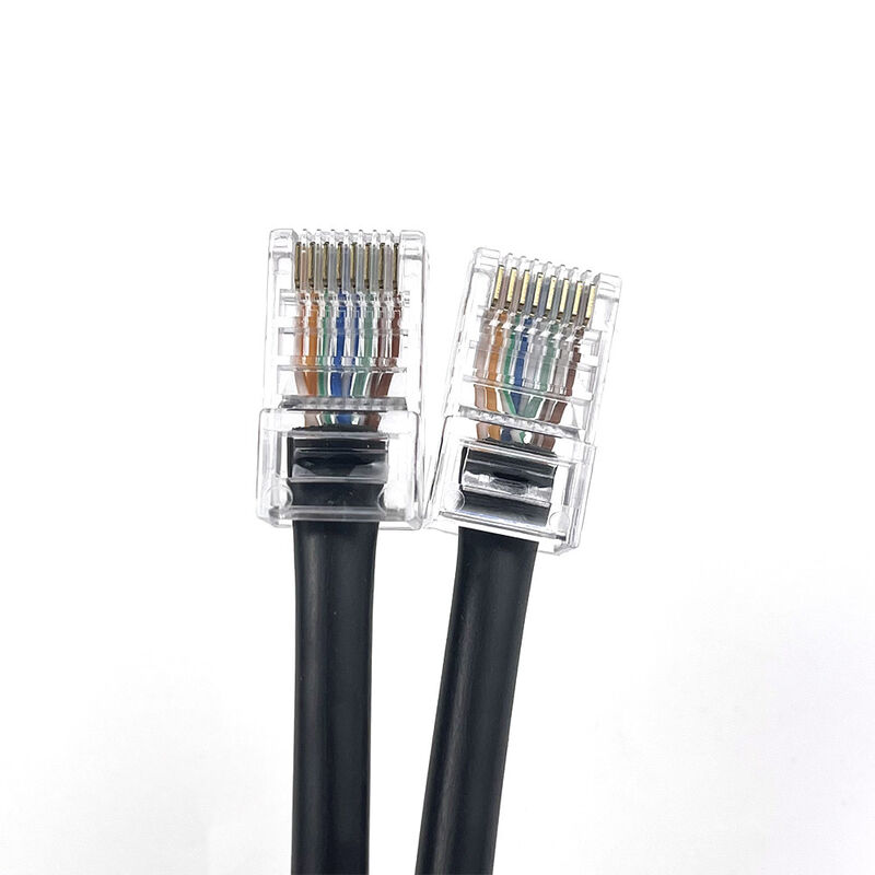 Custom RJ45 Connector Cat6e Ethernet Cable with Gold-Plated Contacts and Bare Copper Conductors
