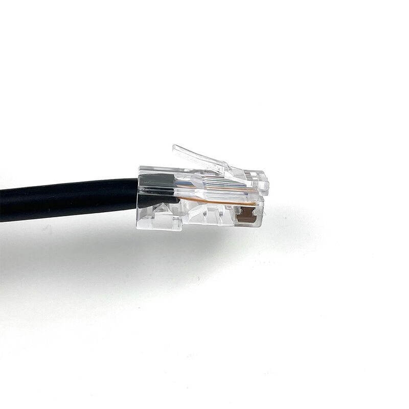 Custom RJ45 Connector Cat6e Ethernet Cable with Gold-Plated Contacts and Bare Copper Conductors