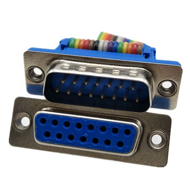 OEM ODM RS232 15Pin D-Sub Gold-plated Connector Flat Ribbon Cable Assembly with Customizable Length