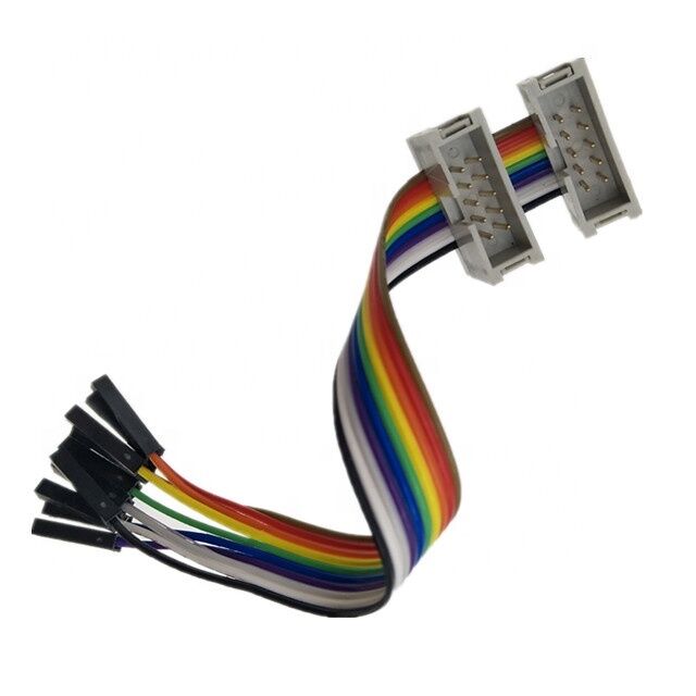 Conector masculino de conector IDC de doble pin con cable de salida de cinta plana plateada de 2,54 mm