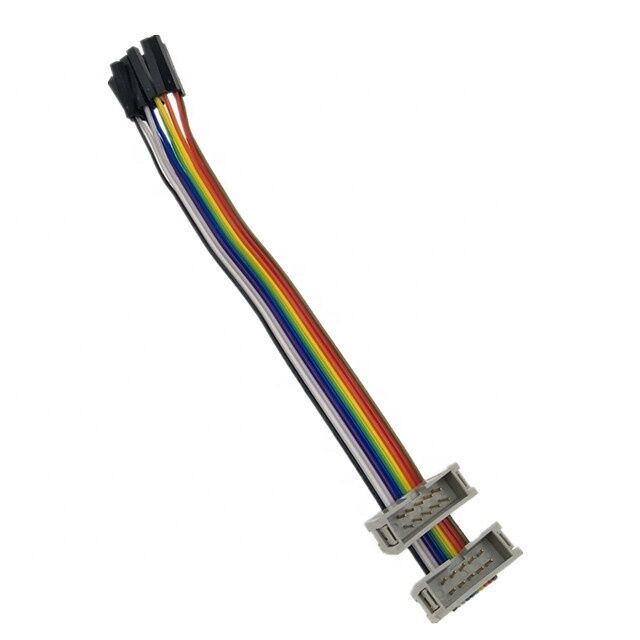 Conector masculino de conector IDC de doble pin con cable de salida de cinta plana plateada de 2,54 mm