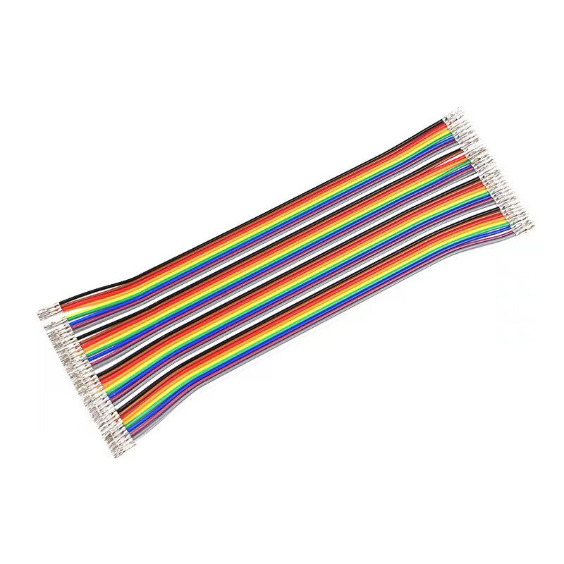 Cable plano de arnés arcoíris personalizado con aislamiento de PVC y conectores IDC de paso de 1,27 mm