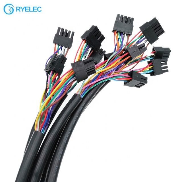 Custom 8Pin 12P Molex 3.0 Pitch Wire Harness with 300V 2464 24AWG PVC Cable and Customized Length