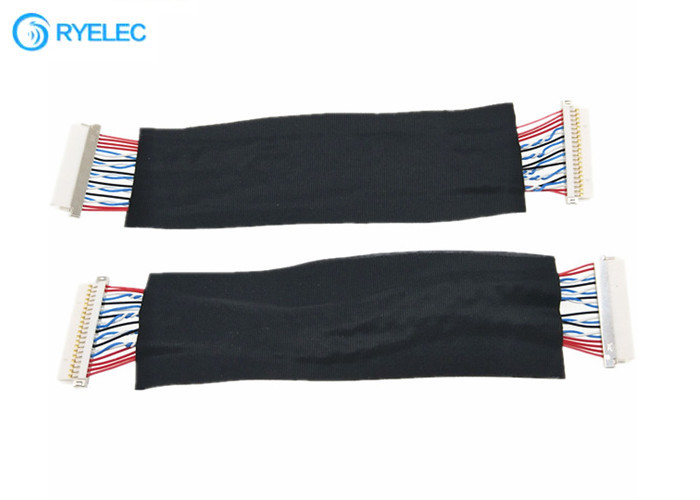 horas de 20pin 1.0m m DF19-20S-1C ambo asamblea de cable plana de Lvds del escudo del extremo para gato hydráulico