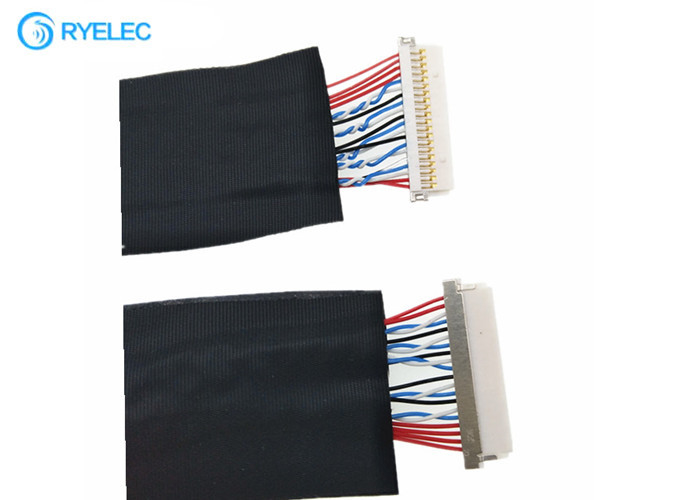 horas de 20pin 1.0m m DF19-20S-1C ambo asamblea de cable plana de Lvds del escudo del extremo para gato hydráulico