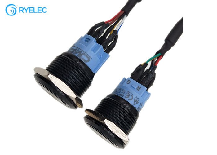El botón impermeable IP65 llevó el interruptor del botón hasta 2.0M M 7 cable del PVC del Pin JST PAP-07V-S