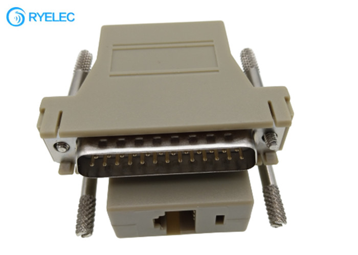 25 varón serial del Pin Db25 Rs232 al color modular femenino de la marfil del adaptador de la red Rj45