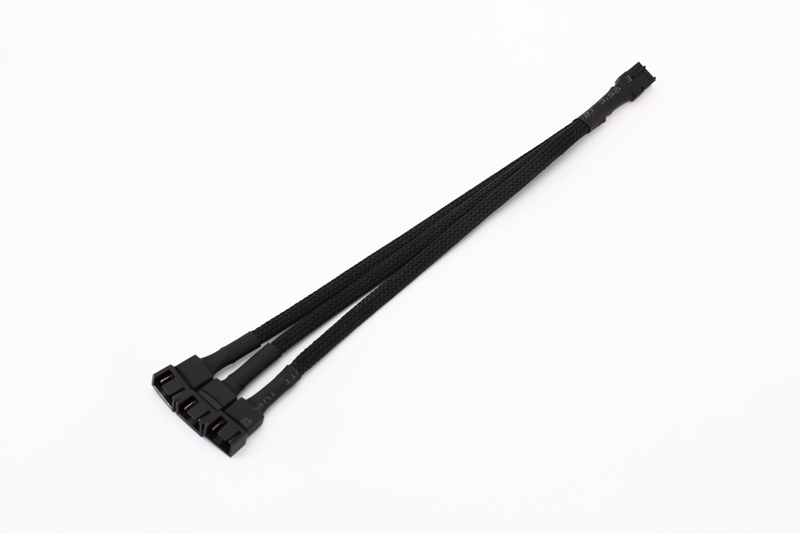 1 a 3 Way Splitter Sleeve 4 Pin Pwm Connector Cable de extensión de ventilador de computadora 4p Uno punto tres