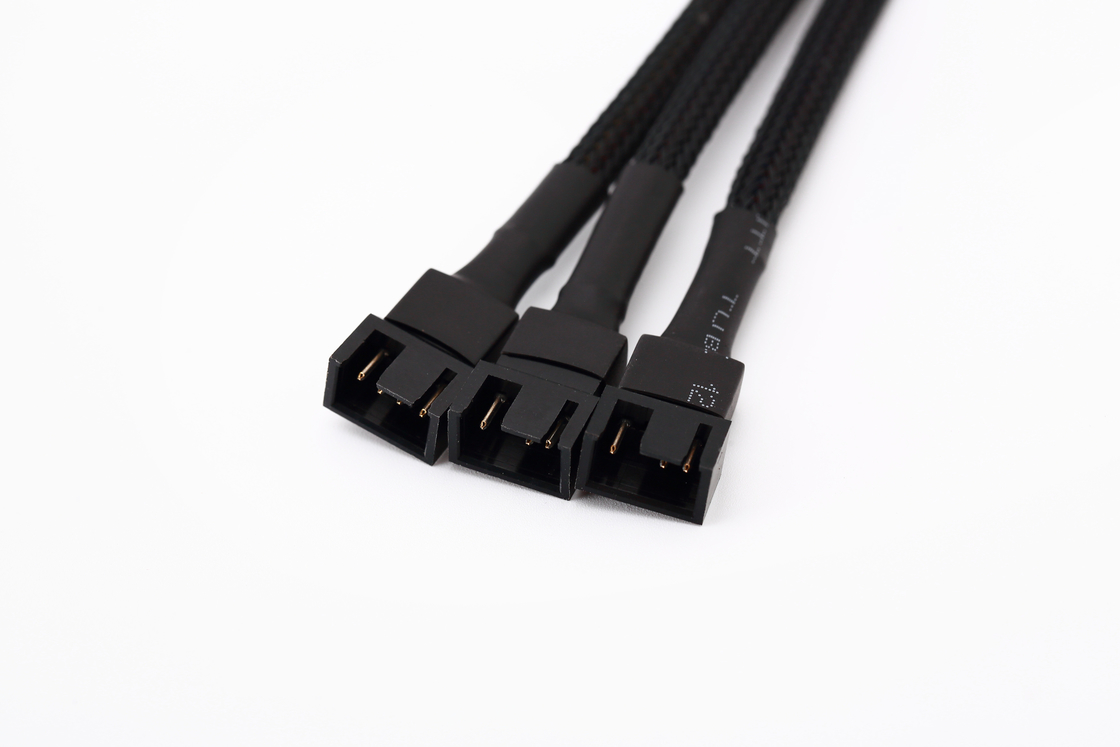 1 a 3 Way Splitter Sleeve 4 Pin Pwm Connector Cable de extensión de ventilador de computadora 4p Uno punto tres