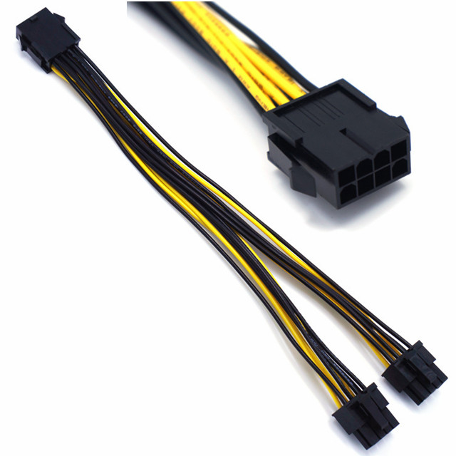 los 20cm 8p a doblarse color negro amarillo del cable del suplemento de 8p Pcie proveedor