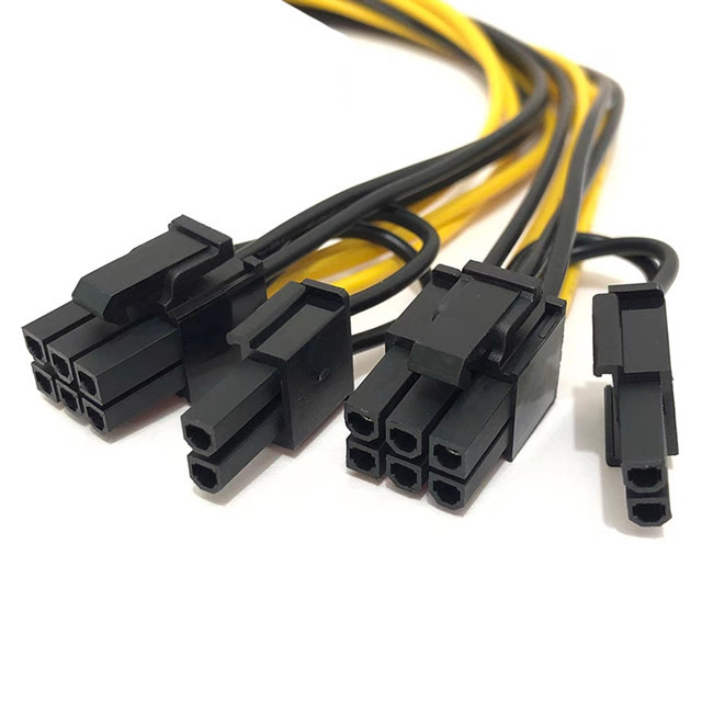 Varón de Pcie 6pin a doblarse divisor 18awg 100M M LOS 20CM del cable de transmisión de Gpu del varón 8pin