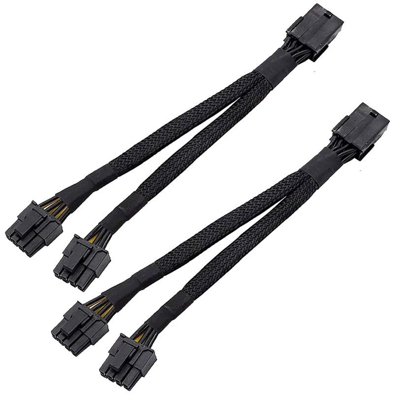 Pcie 8 Pin Female To Dual 8pin envolvió el cable de transmisión protegido de Pcie GPU Minig