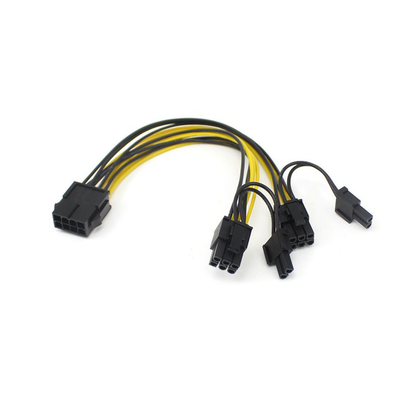 6 minero de cobre lleno de Pin To Dual 8 Pin Splitter Cable For Rig