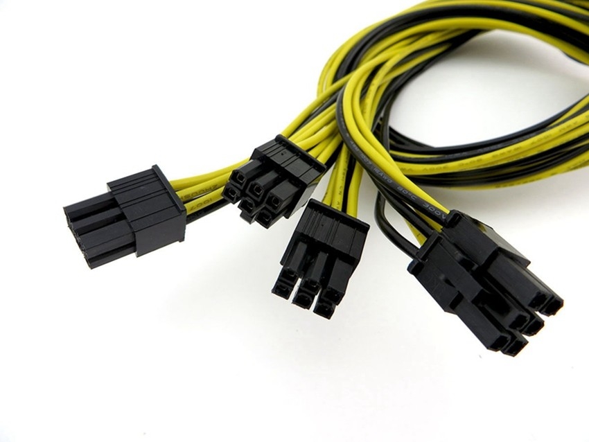 VARÓN de 16AWG 6PIN al cable de transmisión del Pci E del VARÓN 8PIN para la tarjeta gráfica